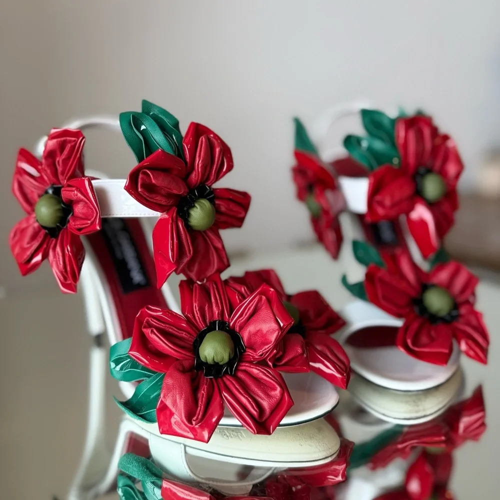 Like new DOLCE & GABBANA Floral Detail High-Heel Sandals $2,495 38.5 - Picture 9 of 14